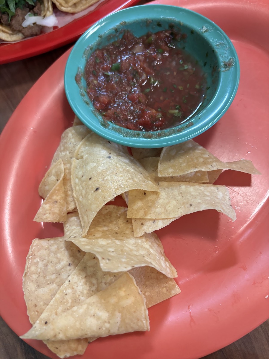 Crispy tortilla chips with fresh house-made salsa